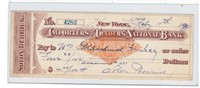 1901 Check Importers Traders Nat ional Bank $4.20