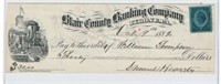 1882 Check  Blair County Banking Co.  PA $30.00
