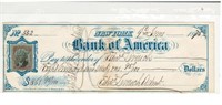 1875 Check Bank of America, NY $861.95