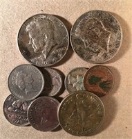 Lot of Mixed Coins US & Foreign Silver and Other
