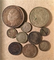 Mixed Foreign Coins mostly silver