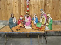 9 pc Nativity Blow Mold Set
