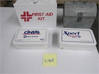 Lot of 4 - First Aid Kits and Metal Lunch Box