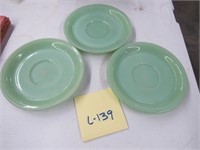 Lot of 3 - Jadeite Fire King Saucers