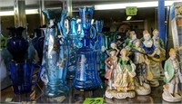 Bristol Glass Vases, Japan Porcelain Figurines Etc