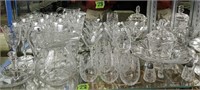 Chintz Pattern Glass. Pitcher, Glasses, Bowl Etc