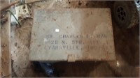 Old Steel Storage Box & Contents