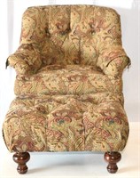 Overstuffed Chair with Ottoman
