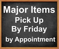 MAJOR ITEM PICKUP TIMES!!