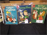 3-Dell Comics Chip N Dale, Looney Tunes, Tweety