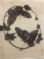 Signed Butterfly "Spring Flight II' Framed Art
