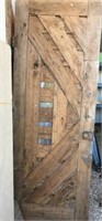 Large Vintage Wooden Door w/ Stained Glass