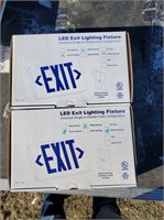 (2) LED "Exit" lights with Green Lettering, NIB