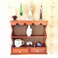 Dining Room Décor Lot, Cabinet with Contents