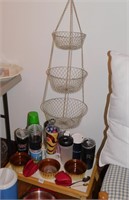 LAP TRAY W/ TRAVEL CUPS, PLASTIC WATER PITCHERS,