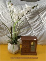 Faux orchid & Jewelry Box