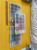 Three Organizers full of Beads for Crafting