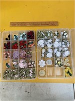 Two Organizers with small Faux Flowers