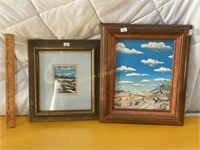 Pair of Framed Desert Artwork