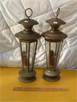 Pair of Brass Candle Lanterns
