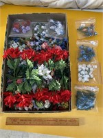 Box Lot of Faux Flowers