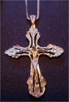Handcrafted Sterling Crucifix and chain 6g