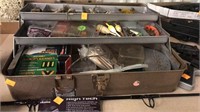 Vintage tackle box with lures & gear