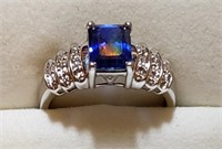 10k white gold and sapphire ring THL