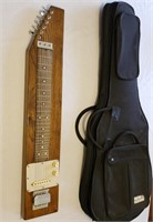 Custom lap steel guitar in solid oak