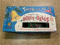 Vintage Twinkle-Lite Holly Bells., Not tested.