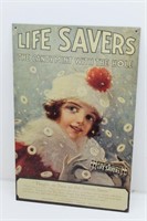 Retro Style LIFESAVERS Winter Advertising Tin Sign