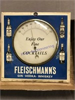 Fleischmann's Whiskey thermometer, 9 x 9
