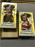 Gearbox Indian dolls in boxes, pair