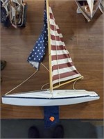 wood sail boat 19' x 28"