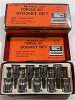 10 pc 3/8" Torque Bit Socket Set w/tool box & box