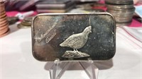 .999 1 oz Silver Bar, Mountain Quail