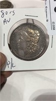 1880 S Morgan Silver $1 Dollar Coin, AU