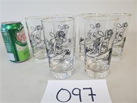 6 Vintage Libby Nymph Drinking Glasses