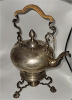 Antique Silver tea pot with base 3lbs 10oz