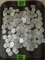 Tray Lot Of 200+ Silver Quarters. Walking