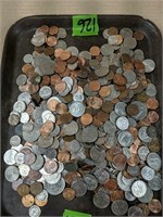 Tray Lot Of Us Coins. 5.6 Lbs Weighed On Postal
