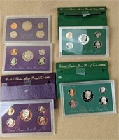 Us Mint Proof Sets. 1985, 1991, 1992, 1996, 1998
