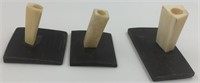 Lot of 3 ivory and baleen pen holders tallest is 2