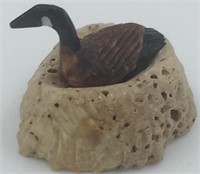 Tiny ivory carving of a Canadian goose by Leonard