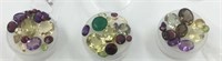 Lot of 3 containers of faceted semi-precious gemst