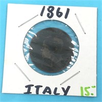 1861 Italian 5 Centesimo coin         (112)