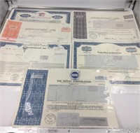 Lot of 6 assorted stock certificates