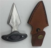 Short T handled punching dagger, with wood scales