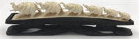 Large ivory carving of 6 elephants, comes with ele