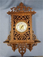 Ornate pattern wall mounted clock, crafted in Wasi